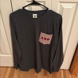 Comfort Colors Gray Sweatshirt with Striped Pocket